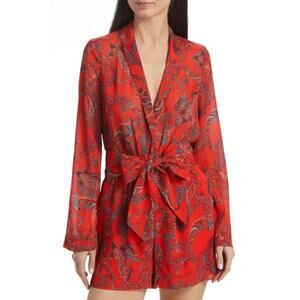 L'AGENCE‎ Plus Arabell Paisley Tie-Waist Romper Size 14